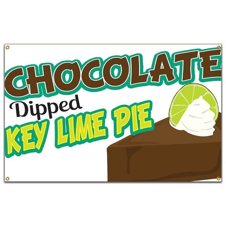 SIGNMISSION Chocolate Dipped Key Lime Pie Banner Concession Stand Food Truck Single Sided B-60 Chocolate Dipped Key Lime Pie19
